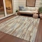 Homeroots 5' X 8' Ivory And Beige Striped Washable Indoor Outdoor Area Rug 609037 - alternate 5