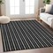 Homeroots 5' X 8' Black And Ivory Striped Washable Indoor Outdoor Area Rug 595848 - alternate 5