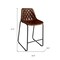 Homeroots 27" Brown and Black Leather and Iron Counter Height Bar Chair 527554 - alternate 4