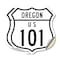 Signmission Oregon Route Marker Shield Sign Us 101, 4 inch X 4 inch, Vinyl Decal, 2PK SHI-D-2PACK-4-427 - alternate 1