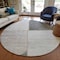 Homeroots 8' Taupe Beige And Gray Round Abstract Washable Indoor Outdoor Area Rug 582910 - alternate 7