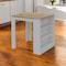 Homeroots 36in Natural and White Wood Kitchen Island With Storage 477891 - alternate 5