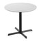 Flash Furniture 36" RD Tabletop, Seamless Surface Technology, White Faux Marble, 30" x 30" Black Table Height X-Base ST-RD36-WHMAR-T3030-GG - alternate 1