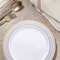 Smarty Had A Party 10.25" White with Blue and Gold Chord Rim Plastic Dinner Plates (120 Plates), 120PK 620-CASE - alternate 7
