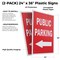 Signmission Public Parking With Arrow, Plastic Signs Only 24 Inch x 36 Inch, Corrugated Plastic, 2PK CSB-2436-2PACK-Public Parking With Arrow - alternate 2
