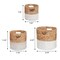Happimess Avery Bohemian Cottage Handwoven Hyacinth Cylinder Nesting Baskets w/Handles, Natural/White, Set of BSK2011E-3SET - alternate 4
