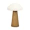 Homeroots 9" Brown And White Wood Hand Painted Mushroom Tabletop Sculpture 635373 - alternate 2