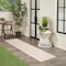 Homeroots 10' Coral And White Geometric Indoor Outdoor Runner Rug 564058 - alternate 7