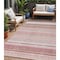 Homeroots 5' X 8' Pink Blush And Burgundy Striped Washable Indoor Outdoor Area Rug 614822 - alternate 1