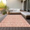 Homeroots 5' X 8' Salmon And Ivory Geometric Washable Indoor Outdoor Area Rug 613802 - alternate 3