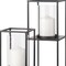 Homeroots Set of Two Black Geometric Metal And Glass Tabletop Hurricane Candle Holders, 2PK 608528 - alternate 2