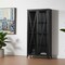 Homeroots 38in Black Glass and Metal Display Cabinet With Two Doors 611069 - alternate 4