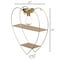 Vintiquewise Heart-Shaped 2-Tier Floating Metal Wall Shelf with Overhead Light Bulb - Decorative QI004691.Hrtgold - alternate 7