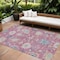 Homeroots 8' X 10' Pink Ivory And Denim Blue Floral Washable Indoor Outdoor Area Rug 605322 - alternate 1