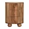 Homeroots 23" Brown Solid Wood Round Three Drawer Nightstand 651517 - alternate 1