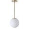 Jonathan Y Bleecker 7.75" Metal/Glass Globe LED Pendant, White/Brass JYL9528A - alternate 7