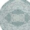 Homeroots 8' Teal Blue And Ivory Round Medallion Washable Indoor Outdoor Area Rug 617469 - alternate 4