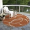 Homeroots 8' Copper And Ivory Round Abstract Washable Indoor Outdoor Area Rug 597507 - alternate 5