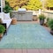 Homeroots 5' X 8' Teal Blue And Ivory Abstract Washable Indoor Outdoor Area Rug 631072 - alternate 4
