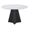 Homeroots 48" White and Black Sintered Stone and Steel Pedestal Base Round Dining Table 572234 - alternate 6