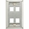 Leviton 4-Port Wallplate Unloaded, 1-Gang W/Designation Window, Quickport Ss 43080-1L4 - alternate 1