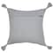 Homeroots 18" Gray And Silver Geometric Viscose Throw Pillow Cover with Tassels 714217 - alternate 1