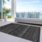 Homeroots 8' X 10' Taupe Charcoal And Gray Striped Washable Indoor Outdoor Area Rug 588253 - alternate 6