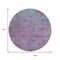 Homeroots 8' Lavender And Teal Blue Round Abstract Washable Indoor Outdoor Area Rug 618450 - alternate 6