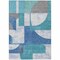 Homeroots 3' X 5' Teal Blue And Ivory Geometric Washable Indoor Outdoor Area Rug 617926 - alternate 4