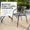Flash Furniture Lila  Gray Rattan Indoor-Outdoor Restaurant Stack Chair, PK4 4-TLH-037-GY-GG - alternate 11