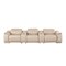 Homeroots 134" Beige Top Grain Leather Reclining USB Sofa And Storage 643703 - alternate 5