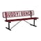 Leisure Craft 6' Personalized Standard Buddy Bench Bench With Back, Expanded Metal, Portable, Burgundy PB6WBP-BURGUNDY - alternate 1