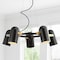 Jonathan Y Eugenio 24.5 in. Adjustable Metal LED Chandelier, Black/Brass Gold JYL6119A - alternate 7