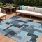 Homeroots 9' X 12' Sky Blue Denim Blue And Gray Geometric Washable Indoor Outdoor Area Rug 613239 - alternate 1