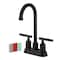 Kingston Brass Double-Handle 4" Centerset Bar Faucet, Matte Black KB8490CKL - alternate 1