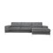 Homeroots Dark Gray Polyester L Shaped Two Piece Sofa and Chaise Sectional 473565 - alternate 1