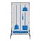 5S Supplies Housekeeping Shadow Board Broom Station V4, Gray / Blue Shadows, No Broom + Stand HSB-V4-GRAY/BLUE-BO-STAND - alternate 1