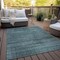 Homeroots 9' X 12' Teal Blue Aqua And Gray Striped Washable Indoor Outdoor Area Rug 588128 - alternate 6
