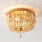 Jonathan Y Allison 10" 2-Light Shabby Chic Farmhouse Wood Beaded/Metal LED Flush Mount, Antique Gold/Cream JYL9074A - alternate 4