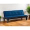 Homeroots 66" Blue Fabric Sofa With Black Legs 285669 - alternate 4
