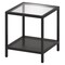 Homeroots 22" Black And Clear Glass And Steel Square End Table With Shelf 544182 - alternate 4