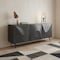 Homeroots 71in Dark Gray Wood Carved Abstract Sideboard With Three Doors 722662 - alternate 7