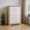 Homeroots 31" Natural And White Wood Four Drawer Dresser 643687 - alternate 1
