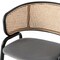 Leisuremod Ervilla Dining Chair with Stainless Steel Legs Velvet Seat and Wicker Back, Grey, 4PK EC20GR4 - alternate 4