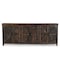 Homeroots 84in Dark Brown Distressed Reclaimed Wood Paneled Sideboard with Six Doors 521423 - alternate 1