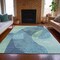 Homeroots 10' X 14' Teal Blue And Ivory Abstract Washable Indoor Outdoor Area Rug 630440 - alternate 3