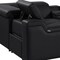 Homeroots Black Italian Leather Power Reclining U Shaped Eight Piece Corner Sectional With Console 632562 - alternate 7