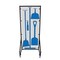 5S Supplies Housekeeping Shadow Board Broom Station V5, Gray / Blue Shadows, Kit + Stand, No Text HSB-V5-GRAY/BLUE-KIT-STAND-NO TEXT - alternate 1