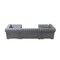 Homeroots Gray Velvet U Shaped Three Piece Sofa and Chaise Sectional With Toss Pillows 643888 - alternate 4