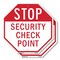 Signmission Stop Security Check Point, 10 inch X 10 inch, Plastic Sign, 2PK OC-P-2PACK-10-230 - alternate 1